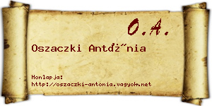 Oszaczki Antónia névjegykártya